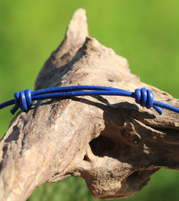 Verschluss Lederband blau