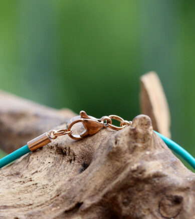 Verschluss Lederband Türkis