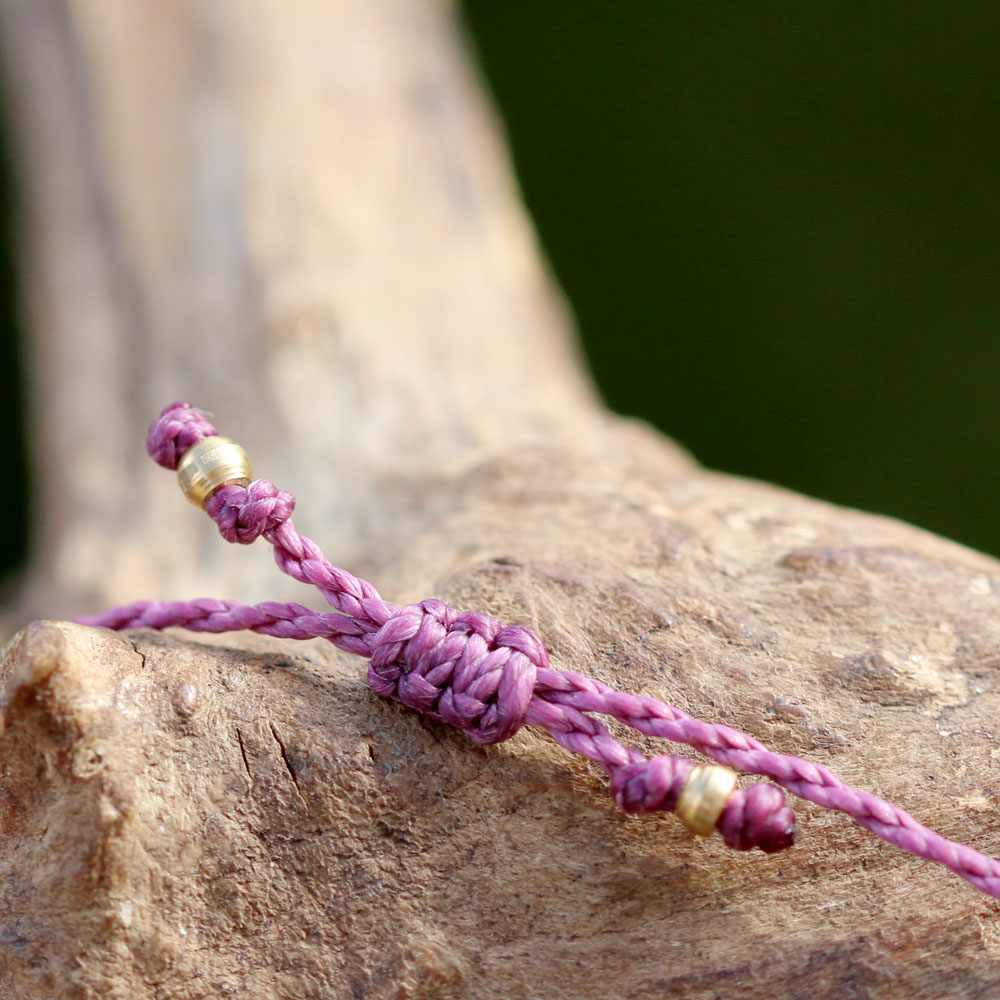 Verschluss Makramee-Schmuck in Lila
