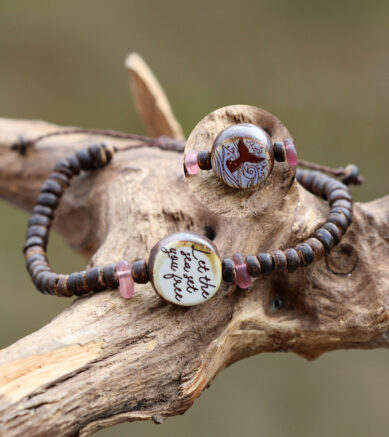 Armband Let the sea set you free - Keramik - Wendeperle mit Kokosnuss