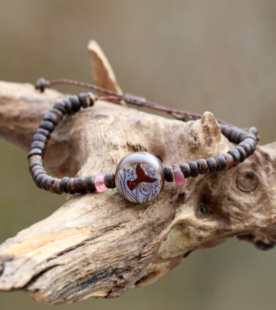 Armband Let the sea set you free - Keramik - Wendeperle mit Kokosnussperlen