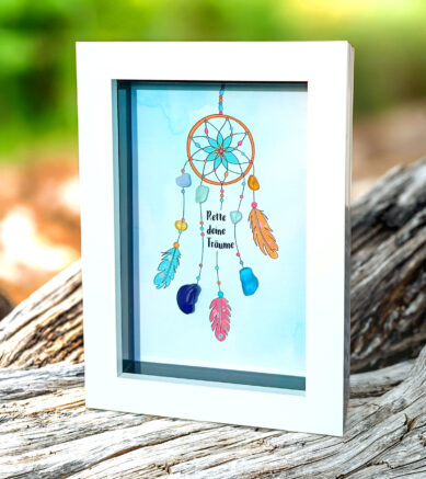 Bild Rette deine Träume - Traumfänger mit Seeglas / Strandscherben