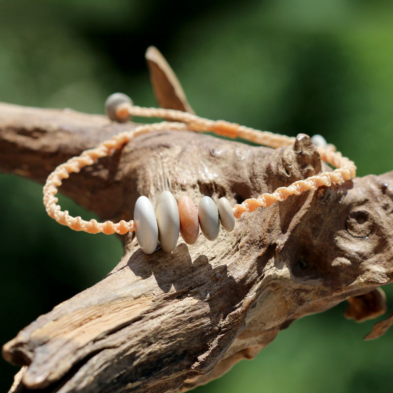 Armband Steinmännchen mit griechischen Strandsteinen / Kieselsteinen